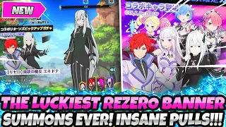 *LETS GO!!!!!* THE LUCKIEST SUMMONS EVER ON THE RE:ZERO COLLAB BANNER! INSANE PULLS (7DS Grand Cross