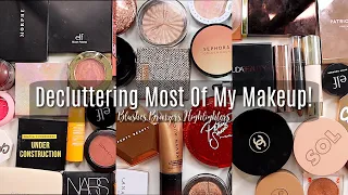 GETTING RID OF MOST OF MY MAKEUP | Decluttering My Blushes, Bronzers, and Declutters