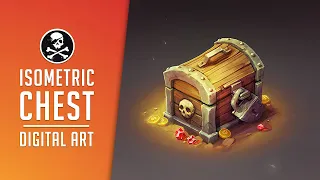 ISOMETRIC PIRATE CHEST in Photoshop! Digital Drawing Process ● Sephiroth Art
