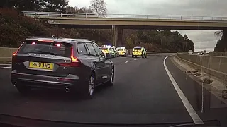 police 4 car T pack arrest with unmarked car Hampshire in Aston Martin DBS