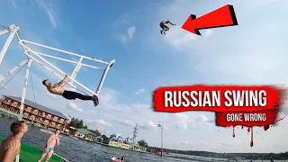 CRAZY RUSSIAN SWING FAIL | WAKEBOARDING TRICKS at water park