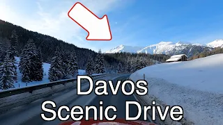 Scenic Drive to Davos from Klosters, Switzerland 4k