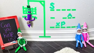 Elf on the Shelf Hangman!!! Prankster Elf Tapes Good Elf to the Wall! Day 4