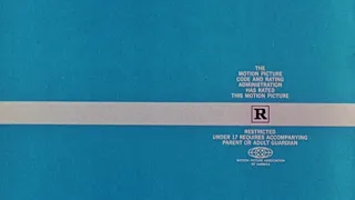 Rated R- RESTRICTED film rating bumper (MPAA) blue screen