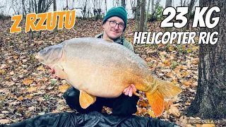 Jesienne karpie z rzutu Zestaw Helikopterowy Ciepień 23KG Cały Hol