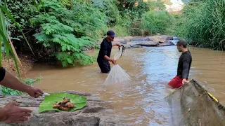 Pescaria de tarrafa peneirão e lóca... #peixefrito