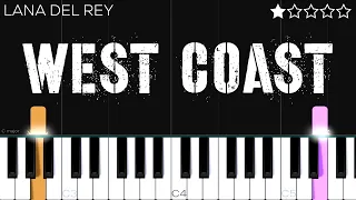 Lana Del Rey - West Coast | EASY Piano Tutorial