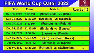 FIFA World Cup 2022 Round of 16 Qualifiers Match Schedule & Fixtures || STARTING DATE - 03/12/2022