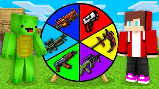 The Roulette of Weapons with JJ & Mikey in Minecraft! (Maizen)