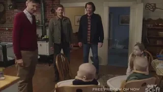 Supernatural - Sam & Dean Meet Baby Sam & Castiel 15x10