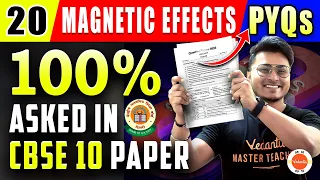 20 Most Important Questions (PYQ) from Magnetic Effect of Electric Current CBSE Class 10 Science! 🔥