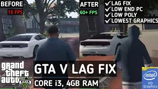 GTA V Lag Fix Low End PC | Low Graphics Settings | 60+ FPS On 4GB RAM Intel HD Graphics