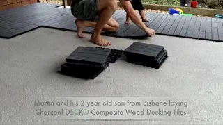 DECKO Decking Tile - Laying on concrete - Timelapse