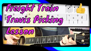 Freight Train Fingerstyle Guitar Lesson - Blues Fingerpicking Lesson