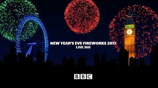 London Fireworks 2016 / 2017 - New Year's Eve Fireworks (4k 360 video) - BBC One