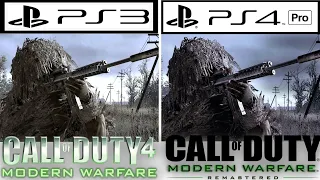 Call Of Duty 4 Modern Warfare PS4 PRO VS PS3 Graphics Comparison Gameplay Original VS Remastered HD
