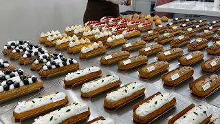 Amazing quality! Making luxury dessert eclair - Korean street food