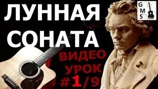 ЛУННАЯ СОНАТА Л. ван Бетховен на Гитаре - 1/9 видео урок. GuitarMe School | Aleksunder Chuiko