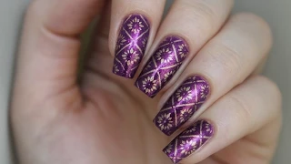 Стемпинг с плиткой Konad Square Image Plate 11. Stamping nail art tutorial