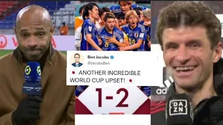FOOTBALL PLAYERS SHO""""KING REACTIONS TO JAPAN BEATING GERMANY IN FIFA WC