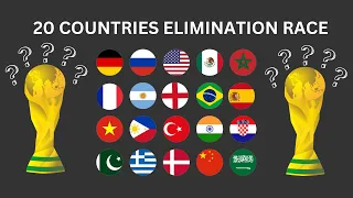 20 Countries Elimination Marble Race in Algodoo #2