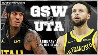 Golden State Warriors vs Utah Jazz Full Game Highlights | Feb 15 | 2024 NBA Season