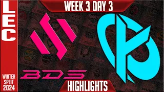 BDS vs KC Highlights | LEC Winter 2024 Week 3 Day 3 | Team BDS vs Karmine Corp