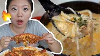 SPICY Singapore Food Tour - GIANT Chili Crab + CREAMY Seafood Laksa!