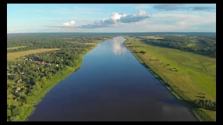 Полет на дроне через Волховский мост - Селищи - Новгородская область