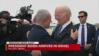 President Joe Biden arrives in Israel