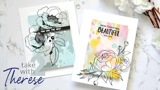Watercolor Panels for Card Making - 2 Ways! (Take 2 with Therese)