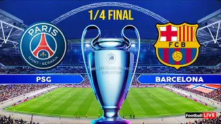 PSG vs Barcelona | UEFA Champions League 2024 UCL - Full Match 1/4 Final | PES Gameplay