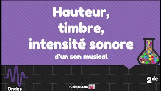 SON : hauteur, timbre et intensité