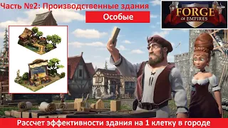 Расчет эффективности здания на 1 клетку города в Forge of Empires. Часть 2 - производственные здания