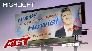 The REVEAL Of Howie Mandel's Ten Year Anniversary BILLBOARD! - America's Got Talent 2019