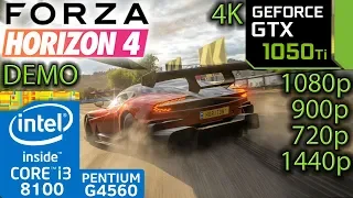 Forza Horizon 4 Demo - GTX 1050 ti - i3 8100 - G4560 - 1080p - 900p - 720p - 1440p - 4K - Benchmark