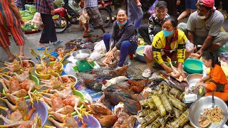 Cambodian Two Lively Market Compilation  - Market Food Tour In Phnom Penh City