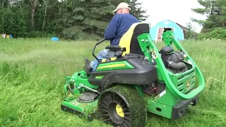 Flat Fee TV Ep. 12 - EXTREME OVERGROWN CUT! John Deere ZTrak Z950R Rear Discharge Awesome Shredding!