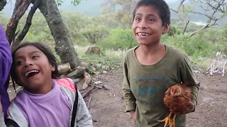 su comida es quelite, nopales y frijoles, el dinero no les alcanza para mas