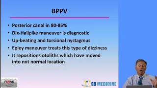 Benign Paroxysmal Positional Vertigo Evaluation of Emergency Department Dizziness Patients