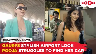 Gauri Khan makes a STYLISH entry at the airport | Pooja Hegde STRUGGLES to find her car