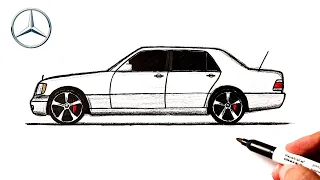 How to draw Mercedes Benz W140