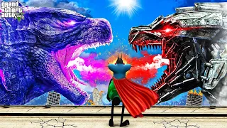 Oggy Became Super Oggy & Godzilla Vs Mechagodzilla Fight In Gta 5 | Mechagodzilla Vs Godzilla