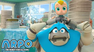 Arpo the Robot | Cleaning Goes WRONG!!! +More Funny Cartoons for Kids | Compilation | Arpo and Baby