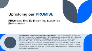 February 15, 2024- Upholding our PROMISE: PROmoting Med-Ed Insight into Supportive Environments