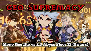 Mono Geo Itto C6 Team Showcase | 2.3 Spiral Abyss Floor 12 - All Chambers, 9 stars | Genshin Impact