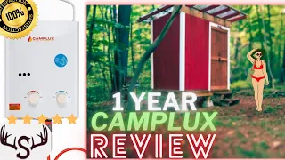 Camplux Tankless Water Heater 1 year review at my Off-Grid Shower  #offgrid #cabin #amazon