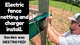 Electric Fence Netting And Charger Install!