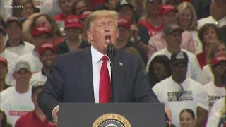 President Trump jokes about Harvey funding at Dallas rally