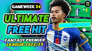 FPL DOUBLE GAMEWEEK 34 FREE HIT DRAFT | BEST GW34 FREE HIT | Fantasy Premier League Tips 2022/23